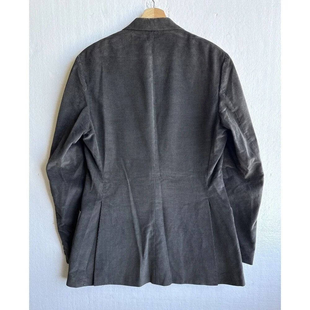 VTG 70s Levis Menswear Gray Corduroy Blazer Mens 40L Sport Coat Jacket 2 Button